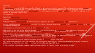 Versiones De Sql Principales bases de datos | PPTX