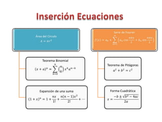 Inserción Ecuaciones