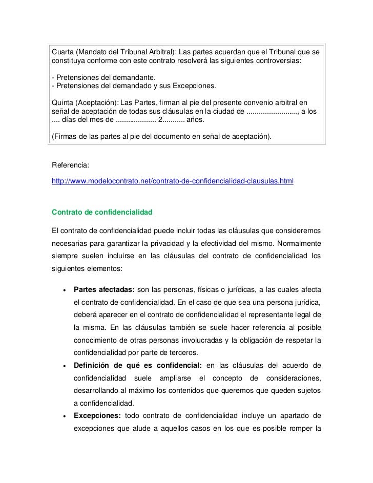 Principales cláusulas de un contrato