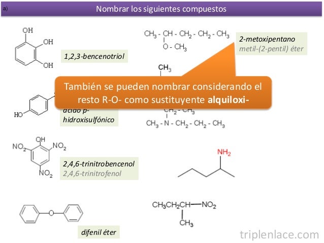 Ejercicios De Eter Ejercicios de Química Orgánica Básica - 4.Fenoles, éteres, aminas, ni…