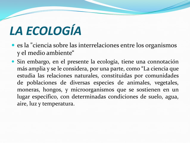 Principales conceptos de ecologia | PPT