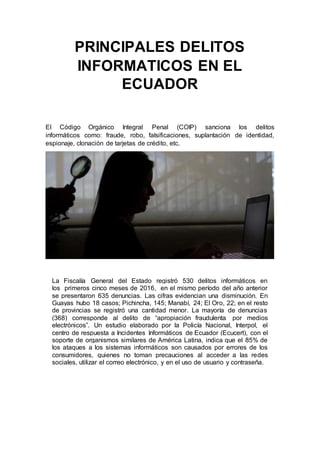 Principales delitos informaticos en el ecuador