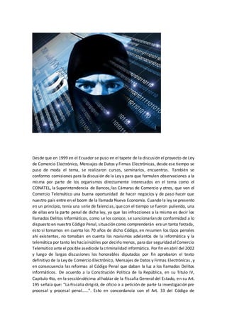 Principales delitos informaticos en el ecuador