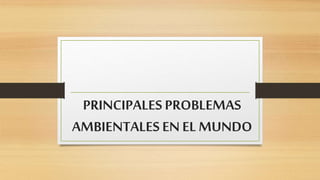 PRINCIPALES PROBLEMAS
AMBIENTALES EN EL MUNDO
 