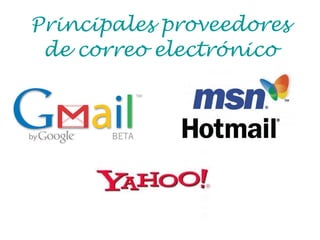 Principales proveedores de correo electrónico 