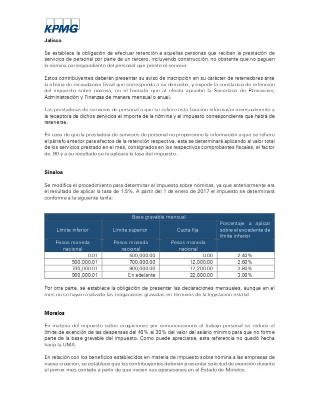 Principales Reformas Fiscales Estatales 2017