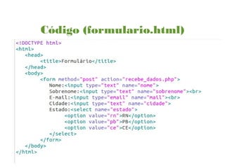 Código (formulario.html)
 