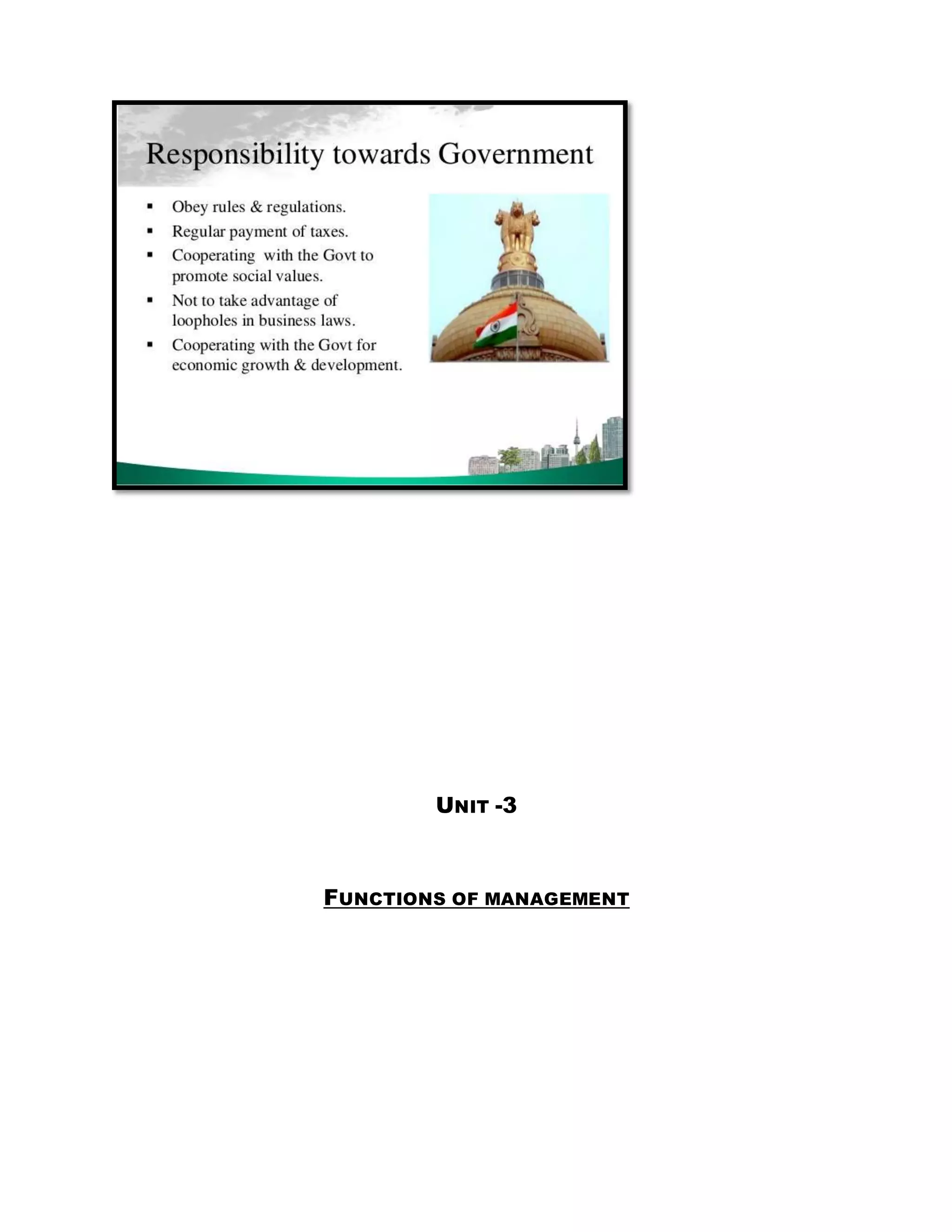 UNIT -3
FUNCTIONS OF MANAGEMENT
 