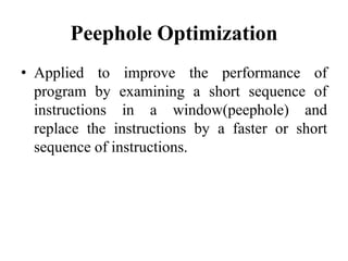 Principal Sources of Optimization in compiler design | PPTX