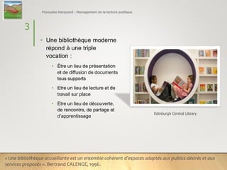 Principes de l'aménagement mobilier d'une bibliothèque publique moderne Slide 3