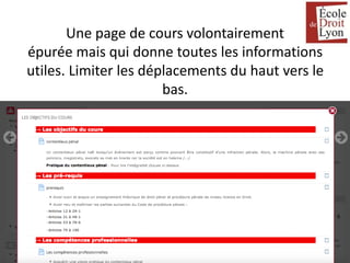 Jean-Paul Moiraud - 2015
Une page de cours volontairement
épurée mais qui donne toutes les informations
utiles. Limiter les déplacements du haut vers le
bas.
 