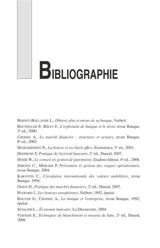 Principes de technique bancaire