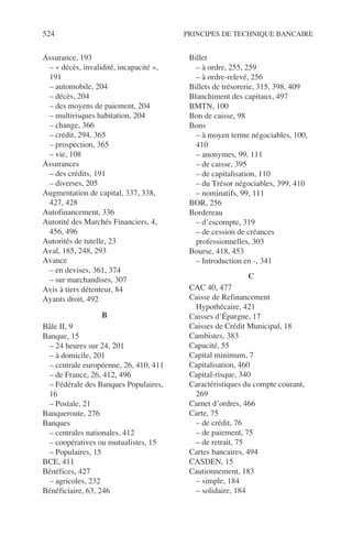 Principes de technique bancaire