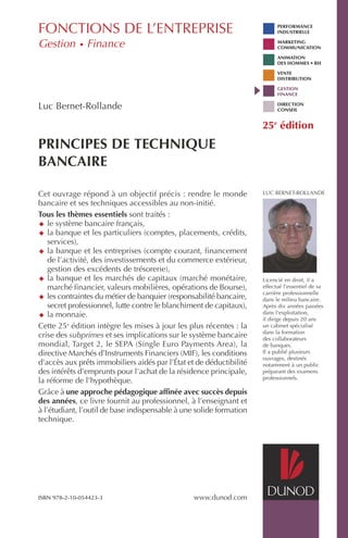 Principes de technique bancaire