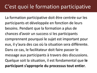 Atelier de formation des formateurs en sante animale et habitat: principes de formation des adultes