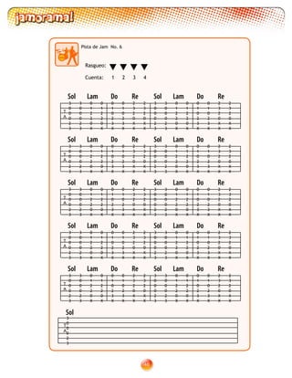 46
Pista de Jam No. 6
T
A
3
0
0
0
2
3
Sol
Rasgueo:
Cuenta: 1 2 3 4
T
A
0
1
0
2
3
X
2
3
2
0
X
X
0
1
0
2
3
X
2
3
2
0
X
X
3
0
0
0
2
3
0
1
2
2
0
X
3
0
0
0
2
3
0
1
2
2
0
X
0
1
0
2
3
X
2
3
2
0
X
X
0
1
0
2
3
X
2
3
2
0
X
X
3
0
0
0
2
3
0
1
2
2
0
X
3
0
0
0
2
3
0
1
2
2
0
X
Sol Lam Do Re Sol Lam Do Re
T
A
0
1
0
2
3
X
2
3
2
0
X
X
0
1
0
2
3
X
2
3
2
0
X
X
3
0
0
0
2
3
0
1
2
2
0
X
3
0
0
0
2
3
0
1
2
2
0
X
0
1
0
2
3
X
2
3
2
0
X
X
0
1
0
2
3
X
2
3
2
0
X
X
3
0
0
0
2
3
0
1
2
2
0
X
3
0
0
0
2
3
0
1
2
2
0
X
Sol Lam Do Re Sol Lam Do Re
T
A
0
1
0
2
3
X
2
3
2
0
X
X
0
1
0
2
3
X
2
3
2
0
X
X
3
0
0
0
2
3
0
1
2
2
0
X
3
0
0
0
2
3
0
1
2
2
0
X
0
1
0
2
3
X
2
3
2
0
X
X
0
1
0
2
3
X
2
3
2
0
X
X
3
0
0
0
2
3
0
1
2
2
0
X
3
0
0
0
2
3
0
1
2
2
0
X
Sol Lam Do Re Sol Lam Do Re
T
A
0
1
0
2
3
X
2
3
2
0
X
X
0
1
0
2
3
X
2
3
2
0
X
X
3
0
0
0
2
3
0
1
2
2
0
X
3
0
0
0
2
3
0
1
2
2
0
X
0
1
0
2
3
X
2
3
2
0
X
X
0
1
0
2
3
X
2
3
2
0
X
X
3
0
0
0
2
3
0
1
2
2
0
X
3
0
0
0
2
3
0
1
2
2
0
X
Sol Lam Do Re Sol Lam Do Re
T
A
0
1
0
2
3
X
2
3
2
0
X
X
0
1
0
2
3
X
2
3
2
0
X
X
3
0
0
0
2
3
0
1
2
2
0
X
3
0
0
0
2
3
0
1
2
2
0
X
0
1
0
2
3
X
2
3
2
0
X
X
0
1
0
2
3
X
2
3
2
0
X
X
3
0
0
0
2
3
0
1
2
2
0
X
3
0
0
0
2
3
0
1
2
2
0
X
Sol Lam Do Re Sol Lam Do Re
 