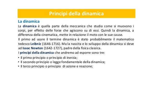 I Tre Principi Della Dinamica In Modo Semplice