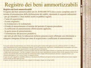 Libro MastroLibro mastro Tra le altre scritture contabili richieste dalla natura e dalle dimensioni dell’impresa rientra il libro mastro, formato dall’insieme delle schede contabili accese ai diversi conti che compongono il piano dei conti, e che assolve alla funzione di riclassificare sistematicamente nei diversi conti i valori delle operazioni rilevate cronologicamente nel libro giornale. Le scritture ausiliarie non sono sottoposte ad alcuna formalità, non essendo richiesta né la numerazione, né la vidimazione iniziale.