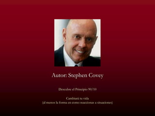 Autor: Stephen Covey Descubre el Principio 90/10 Cambiará tu vida (al menos la forma en como reaccionas a situaciones)   