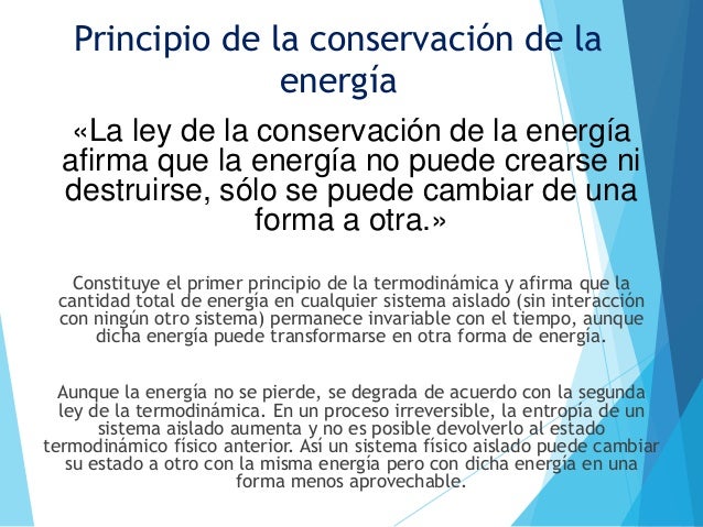 Principio de la conservación de la energía