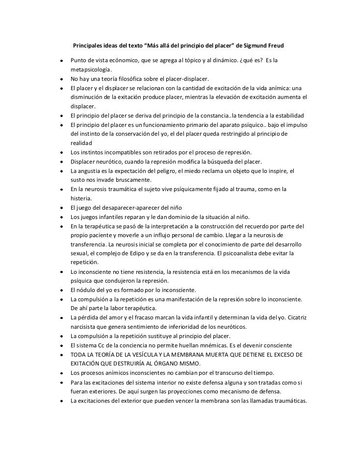 Principio del placer. apuntes