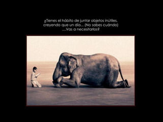 ¿Tienes el hábito de juntar objetos inútiles,                                                              creyendo que un día... (No sabes cuándo) ....Vas a necesitarlos? 