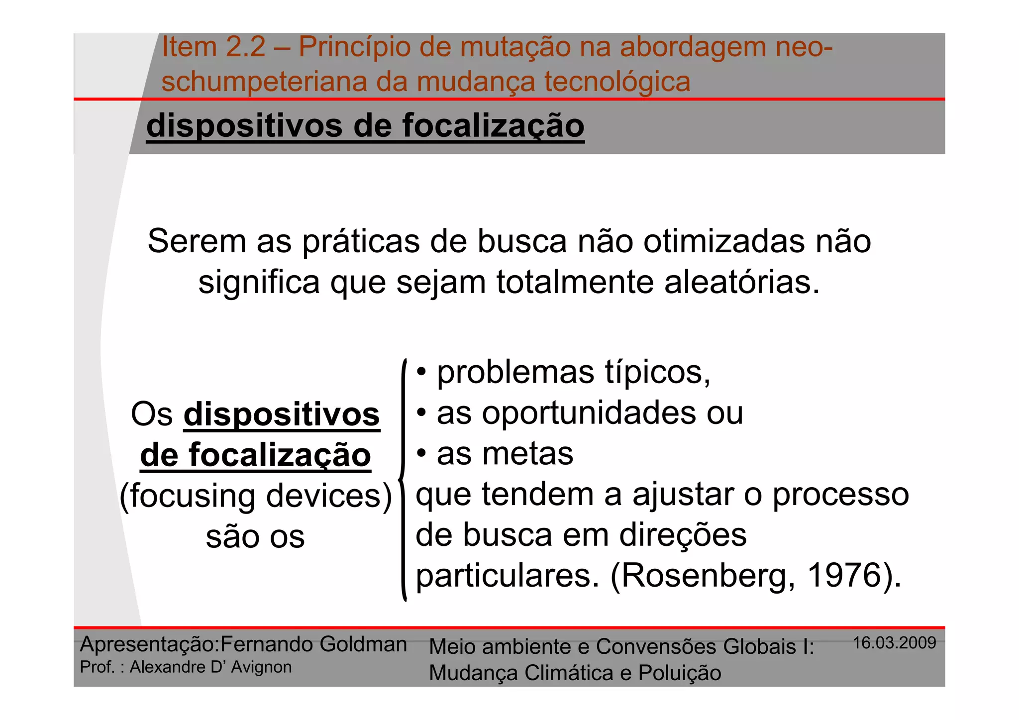 Principio De Mutacao Na Abordagem Neo Schumpeteriana Da Mudanca Tecnologica