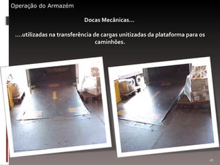 Docas Mecânicas...  ....utilizadas na transferência de cargas unitizadas da plataforma para os caminhões. Operação do Armazém 