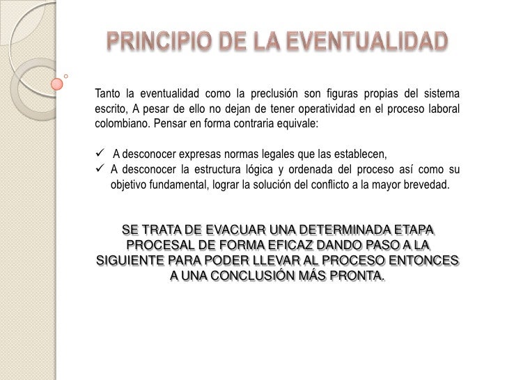 Principio eventualidad
