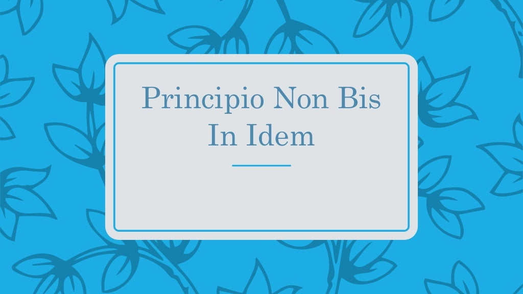 Principio non bis in idem