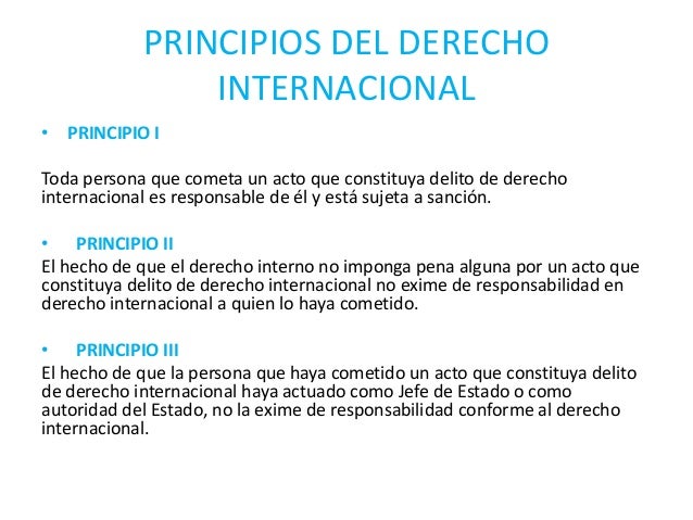 Los Principios Rectores Del Derecho Internacional