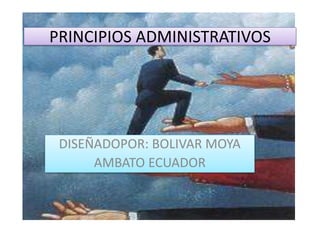 PRINCIPIOS ADMINISTRATIVOS
DISEÑADOPOR: BOLIVAR MOYA
AMBATO ECUADOR
 