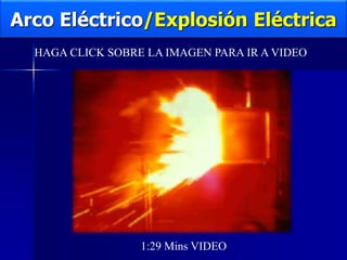Arco Eléctrico/Explosión Eléctrica
HAGA CLICK SOBRE LA IMAGEN PARA IR A VIDEO
1:29 Mins VIDEO
 