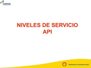 NIVELES DE SERVICIO
API
 