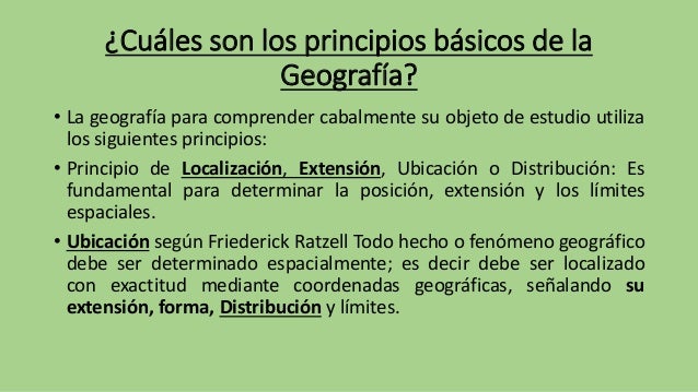 Principios básicos de la geografía