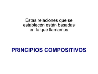 PRINCIPIOS COMPOSITIVOS Estas relaciones que se establecen están basadas en lo que llamamos 
