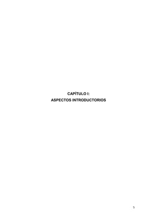 5
CAPÍTULO I:
ASPECTOS INTRODUCTORIOS
 