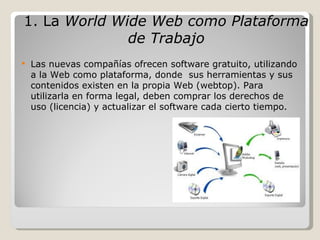 1. La World Wide Web como Plataforma
              de Trabajo
   Las nuevas compañías ofrecen software gratuito, utilizan...
