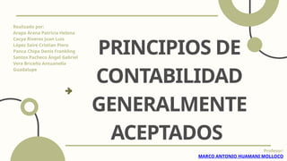 Principios de Contabilidad Generalmente Aceptados: Fundamentos y ...