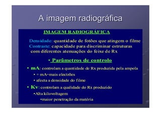 A imagem radiográfica
 