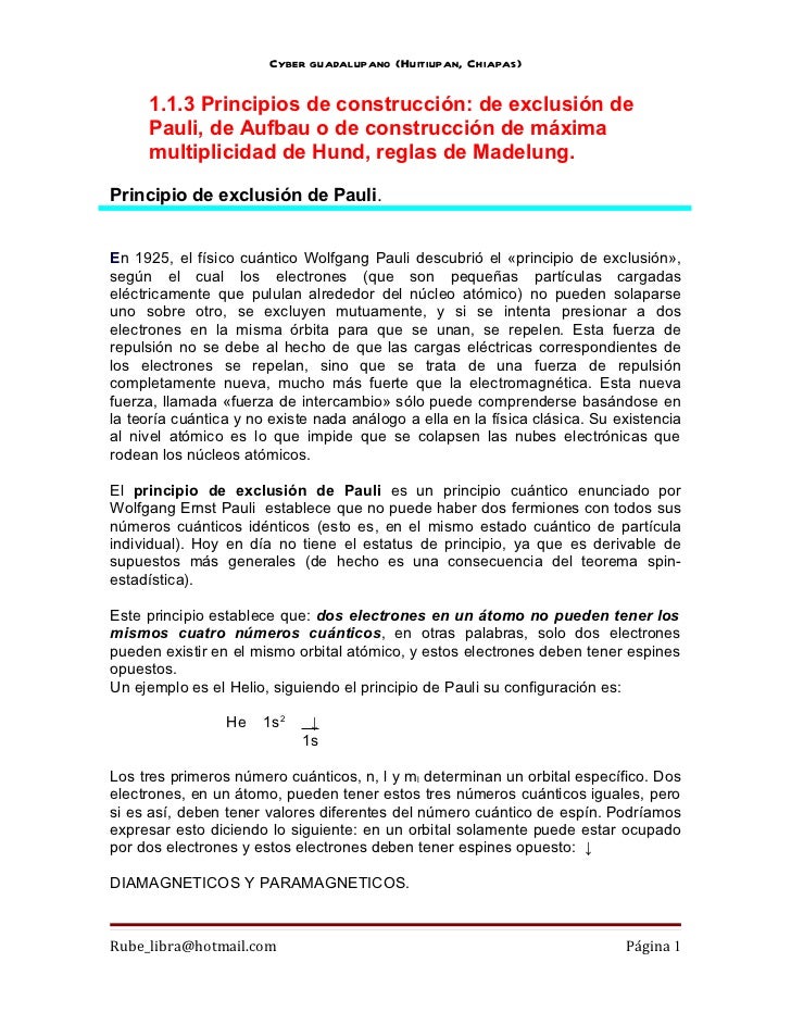 Ejemplo Del Principio De Exclusion De Pauli - Ejemplo Sencillo