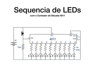 Sequencia de LEDs
com o Contador de Década 4017
 