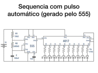 Sequencia com pulso
automático (gerado pelo 555)
 