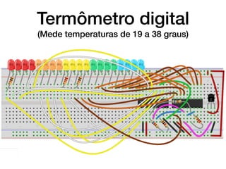 Termômetro digital
(Mede temperaturas de 19 a 38 graus)
 