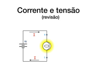 Corrente e tensão
(revisão)
 