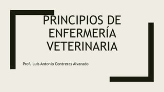 PRINCIPIOS DE
ENFERMERÍA
VETERINARIA
Prof. Luis Antonio Contreras Alvarado
 