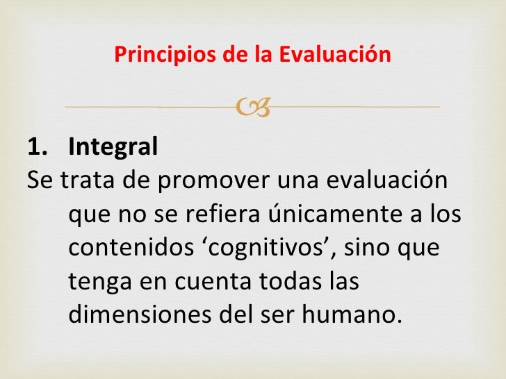 Principios de evaluacion
