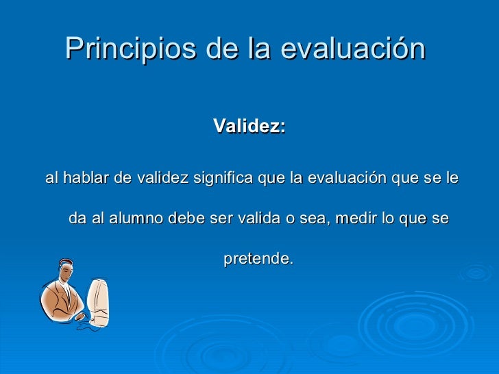 Principios de la evaluacion.