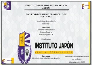 INSTITUTO SUPERIOR TECNOLOGICO
JAPON
FACULTAD DE ESTUDIO DESARROLLO DE
SOFTWARE
“Análisis y desarrollo de
software”
Ingeni...