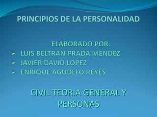 CIVIL TEORIA GENERAL Y 
PERSONAS 
 